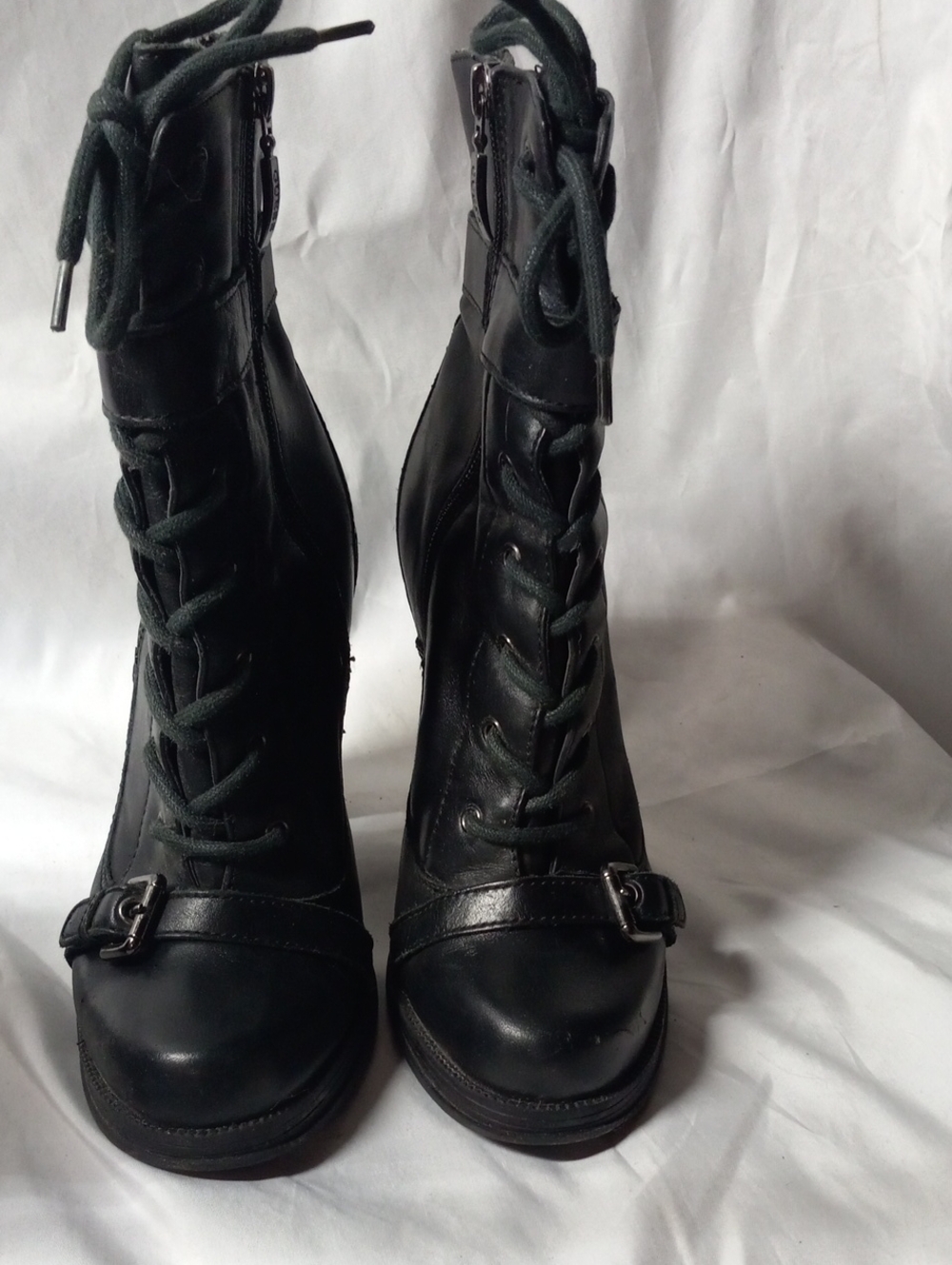 Black Lace-Up Women's Ankle Boots - Guess